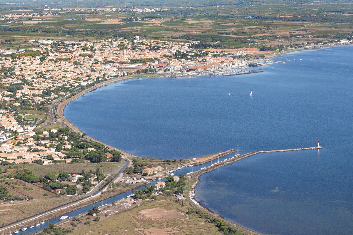 Vue aérienne sur l'archipel de Thau 